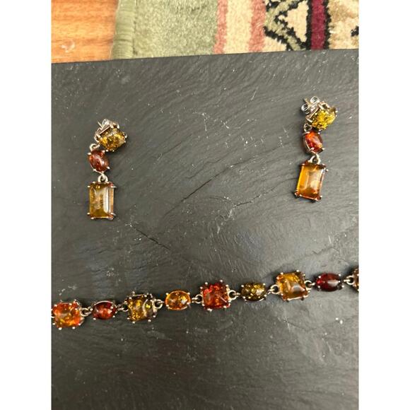 Genuine Baltic Amber Bracelet and Earrings Set - Picture 2 of 8